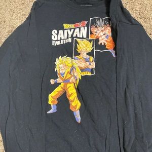 Black long sleeve dragon ball themed shirt